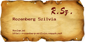 Rozenberg Szilvia névjegykártya